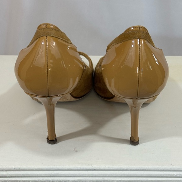 Kate Spade Camel suede open toe high heels - Picture 6 of 9